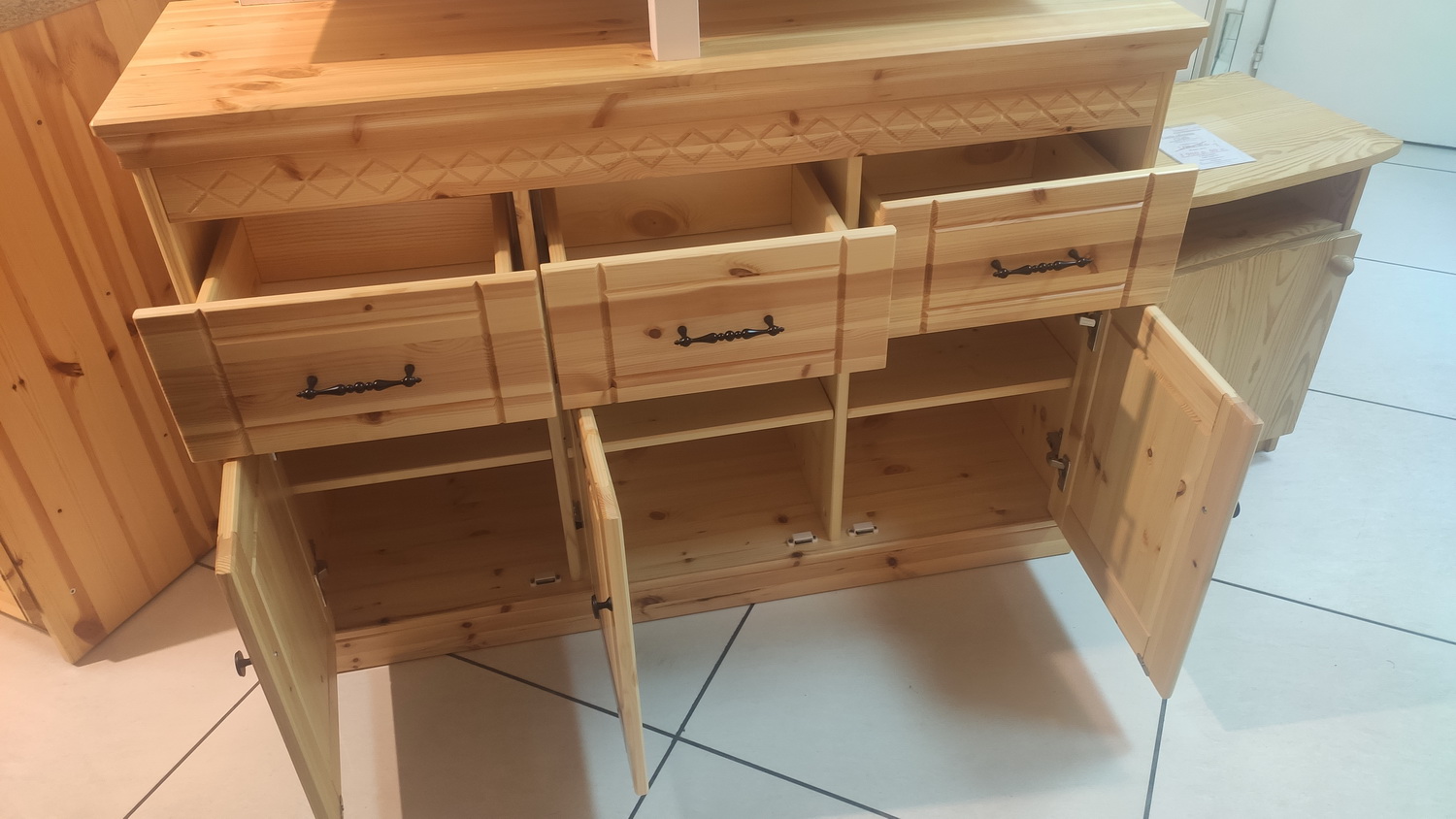 Комод с 3 ящиками массив сосны Дания №8