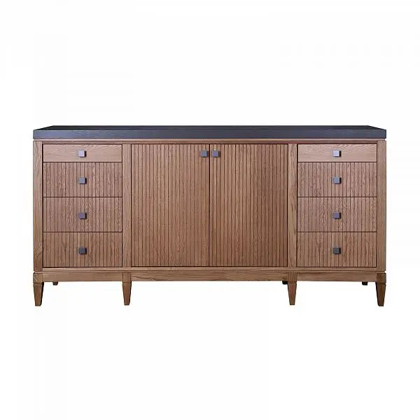 (5.1.8) Комод с 8 ящиками из дуба Фокстрот 428B рельеф (дуб натуральный/бетон)