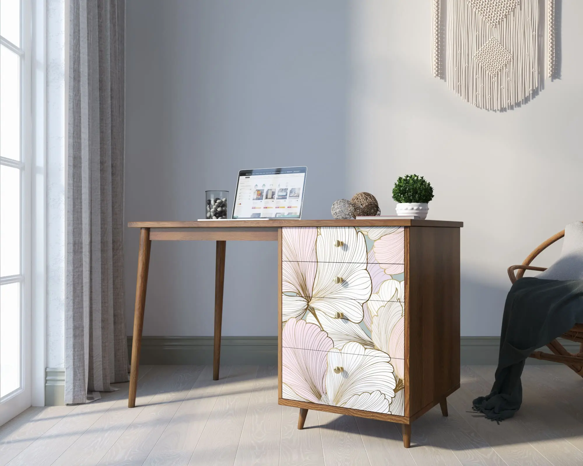 Стол рабочий "Berber" с одной тумбой