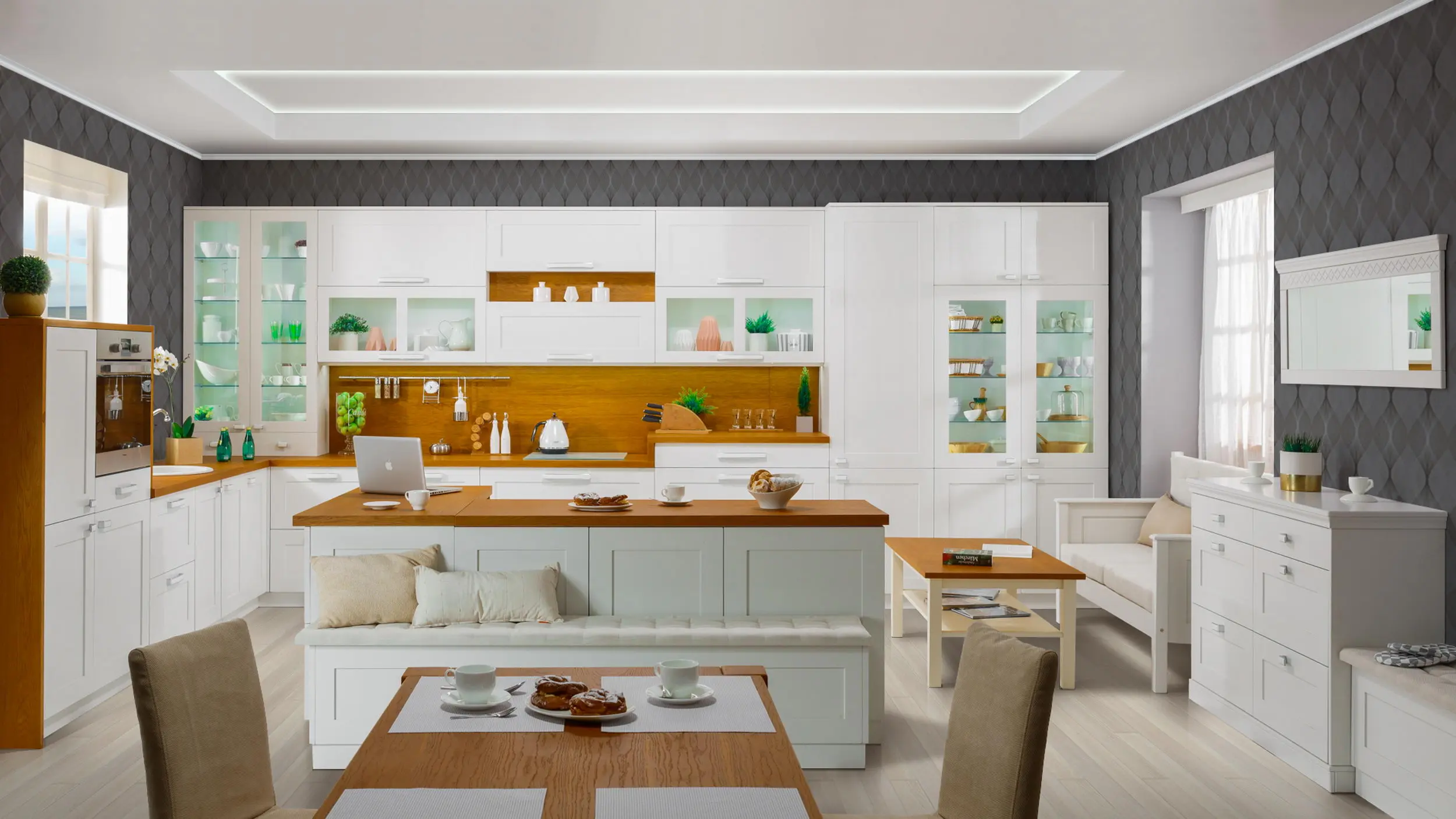 Кухня из дерева Орхидея (цена за п/м)