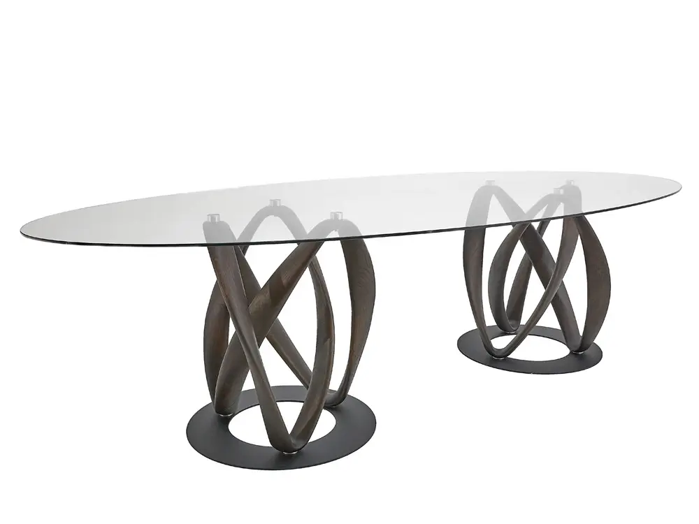 Стол Инфинити овальный стекло двойной 2800