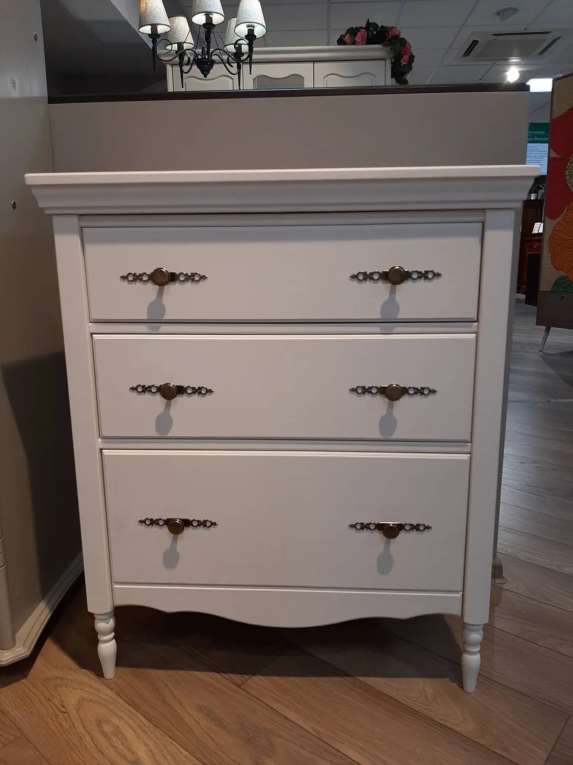 Комод 3 ящика белый Айно № 7 (выставочный образец)