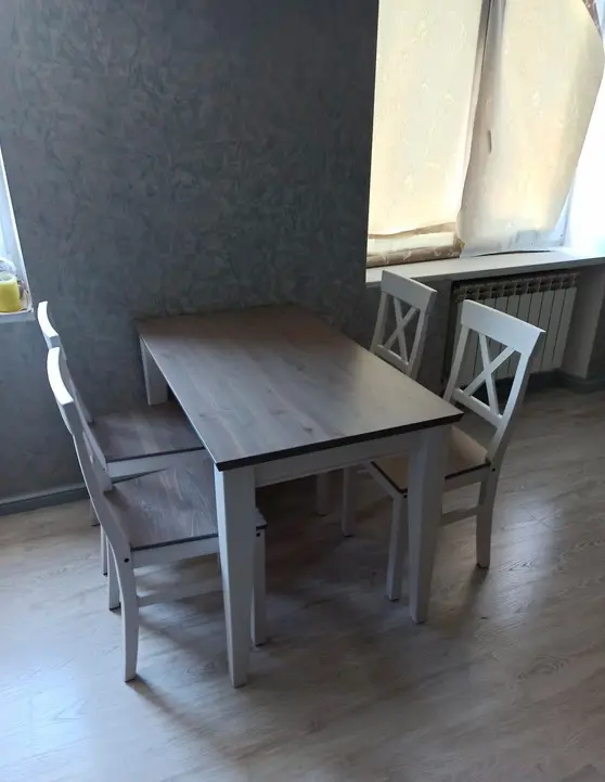 Стол обеденный белый сосна Форест 1200 белый воск/серый