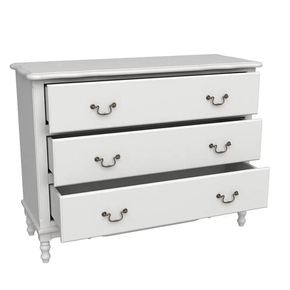 Комод с 3 ящиками белый Верден
