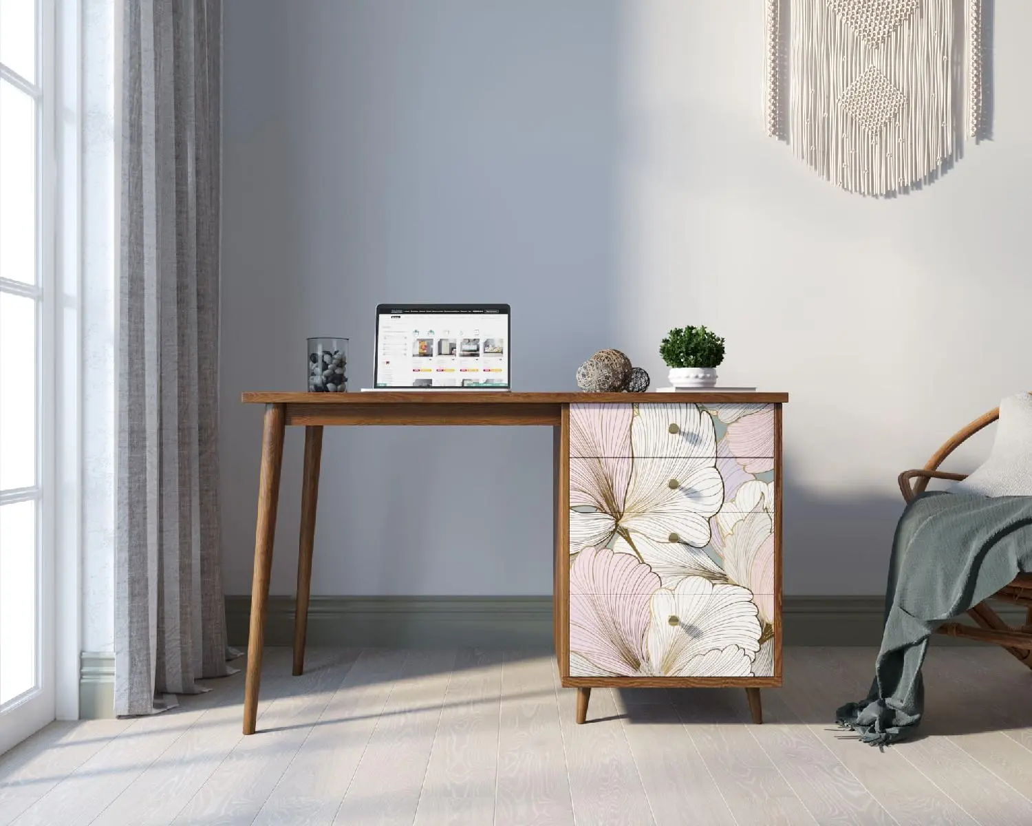 Стол рабочий "Berber" с одной тумбой