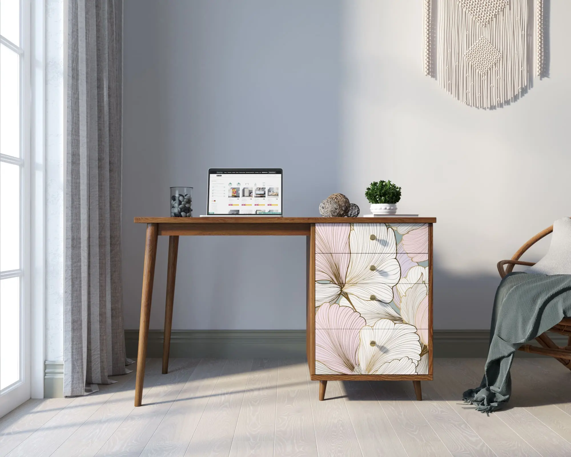 Стол рабочий "Berber" с одной тумбой