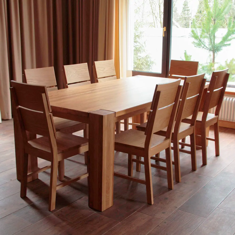 Стол прямоугольный из дуба Обеденная группа Аляска-Инго 90