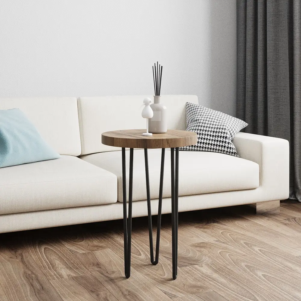 Журнальный стол круглый лофт 05-06