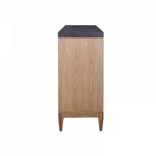 Комод с 6 ящиками из дуба Фокстрот 326B рельеф (дуб натуральный/бетон)