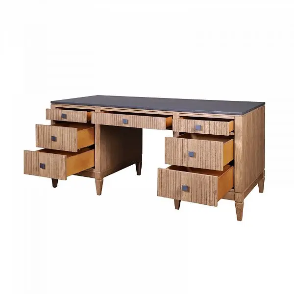 (1.3.2) Стол письменный с 7 ящиками дуб "Фокстрот" 207B (дуб натуральный/бетон)