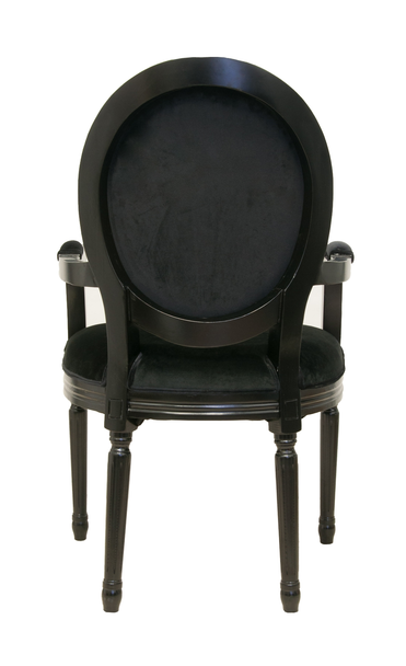 Мягкий стул с подлокотниками Diella Black Velvet