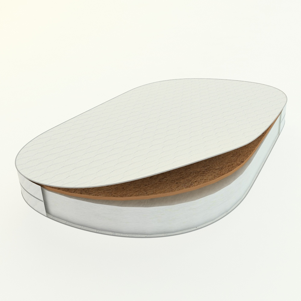 Матрас DreamTex Овальный 73х125х9см (Холкон 8см/Кокос 1см)