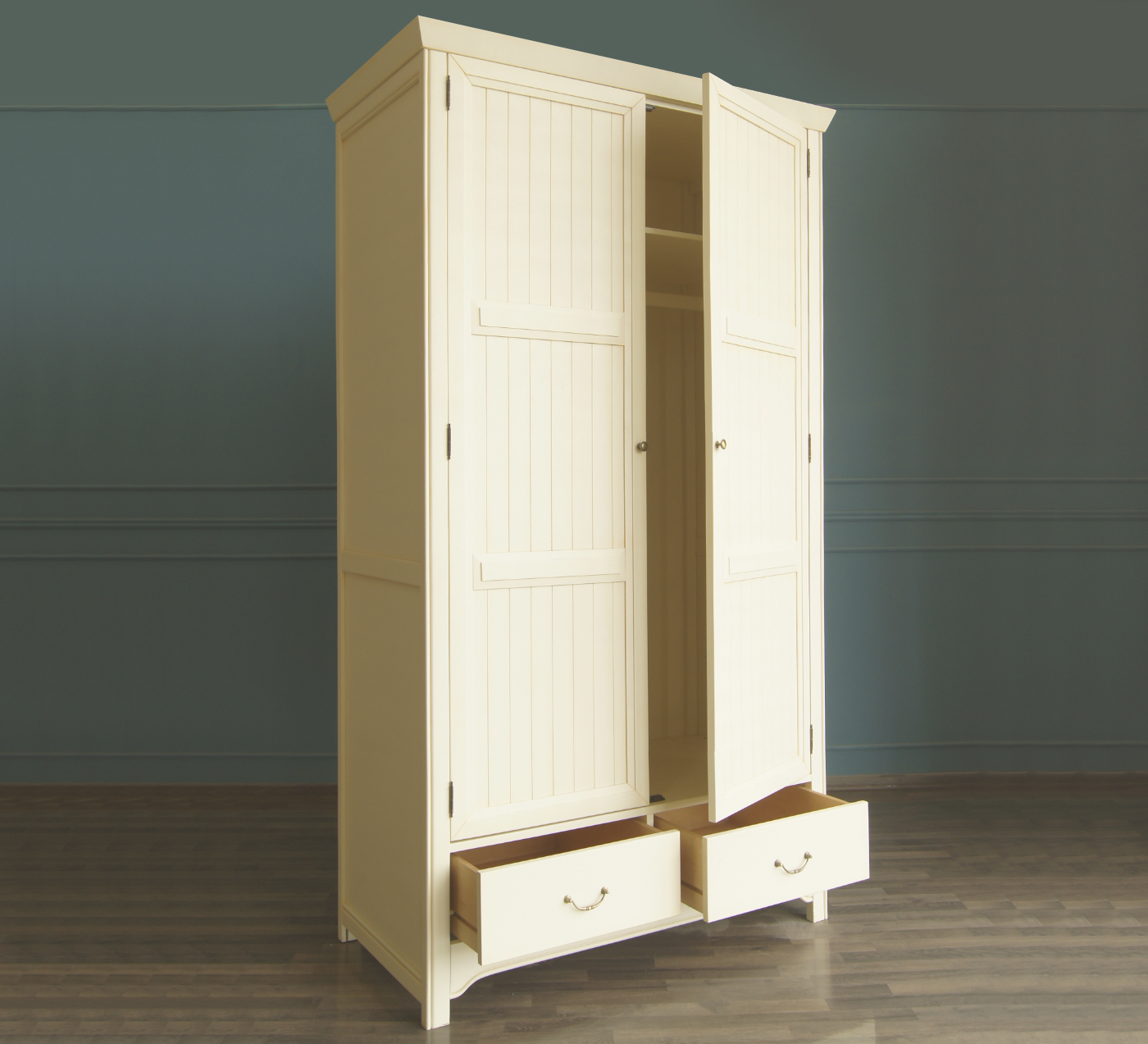 Бежeвый двухстворчатый шкаф "Olivia"