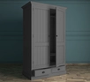 Серый двустворчатый шкаф «Palermo"