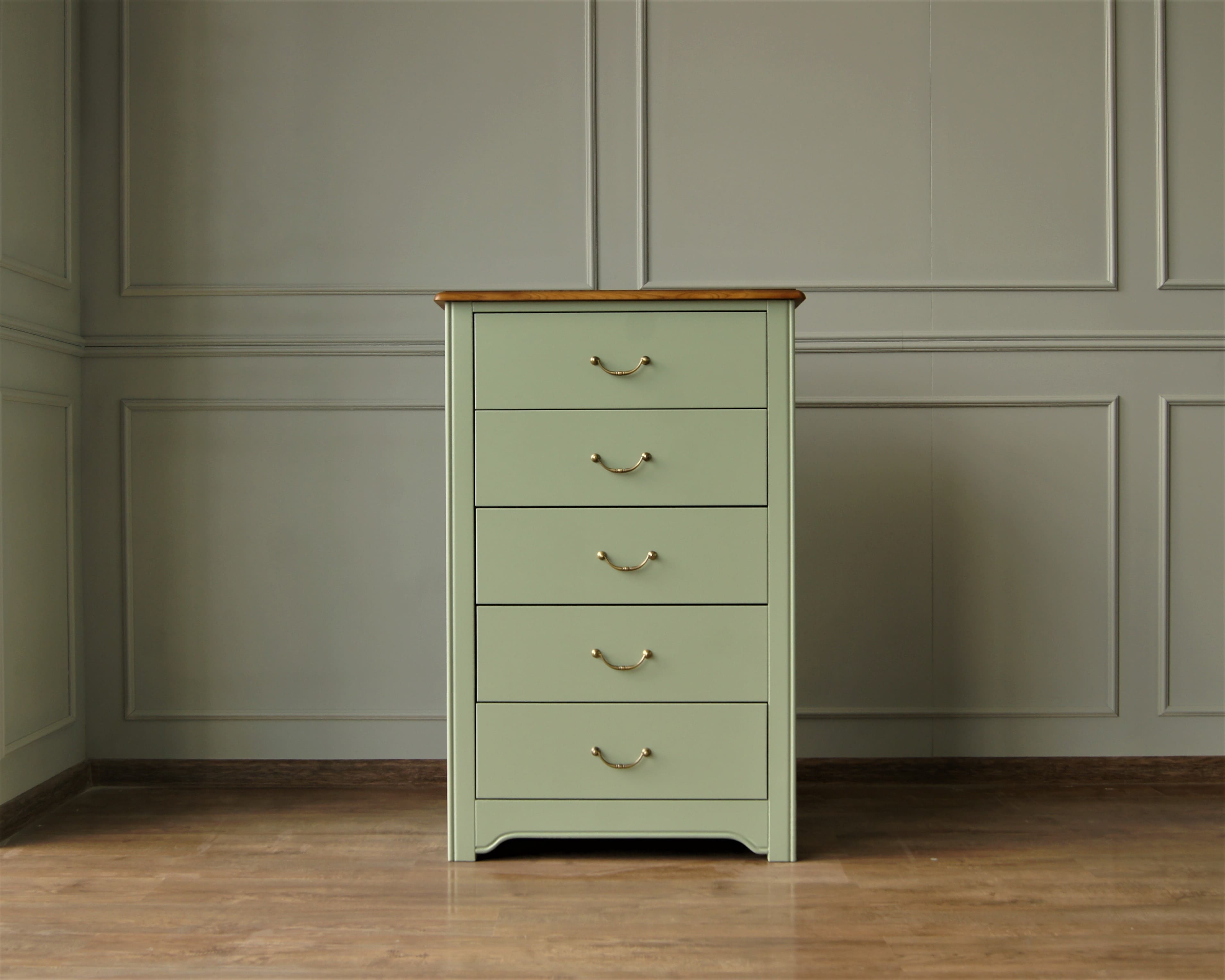 Комод массив дерева "Olivia" высокий на 5 ящиков арт GA3005