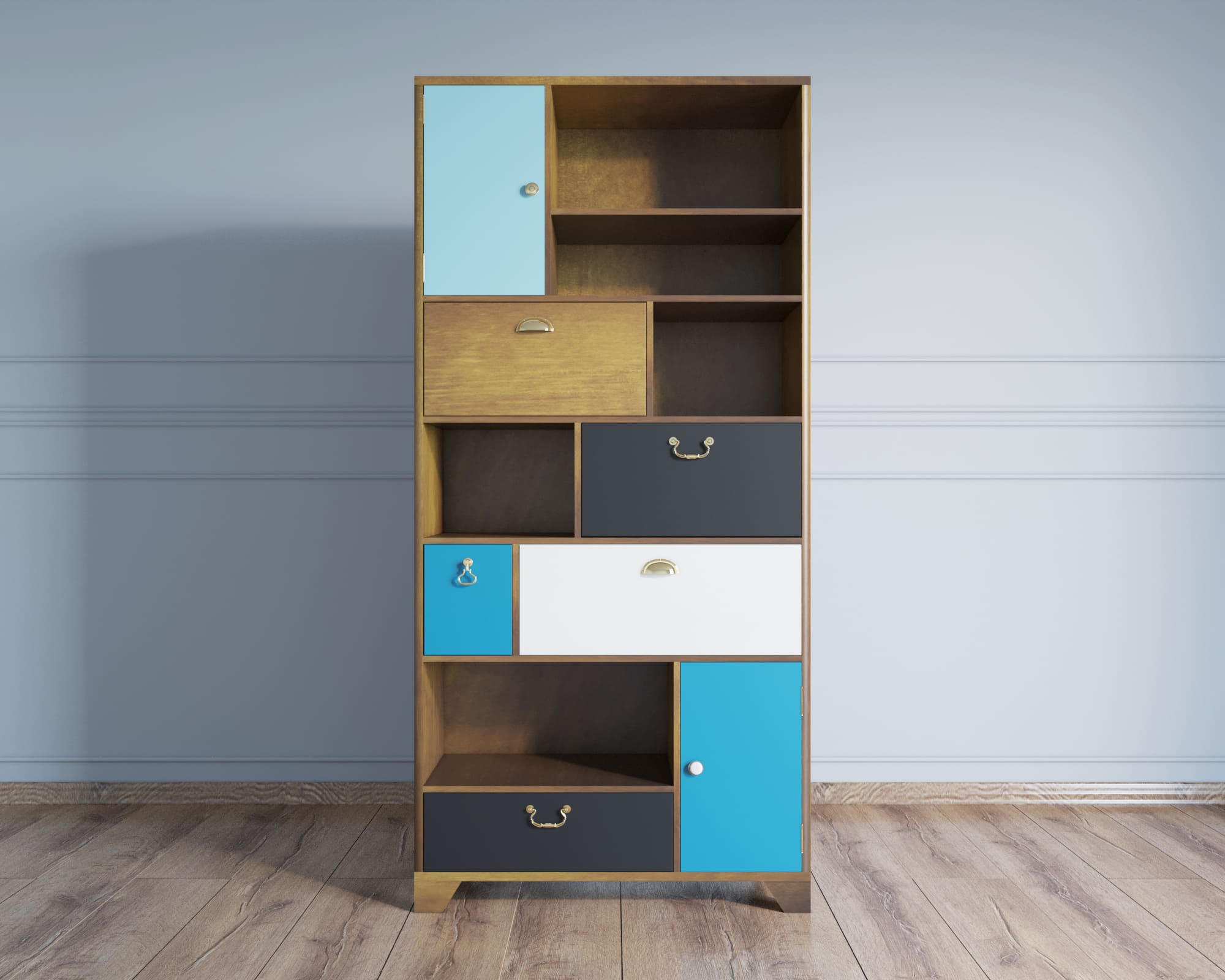 Стеллаж с ящиками дерево "Aquarelle"