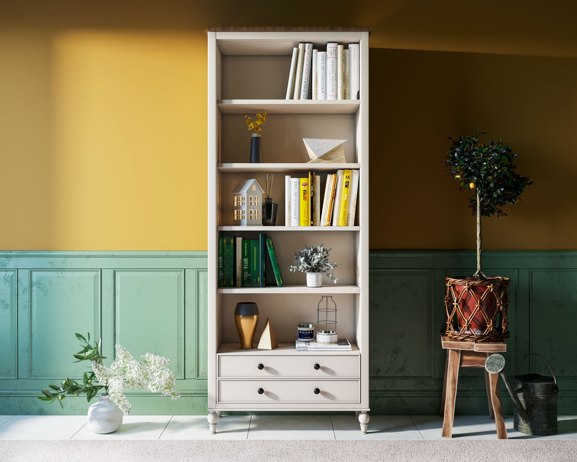 Стеллаж из дерева "Odri" с ящиками