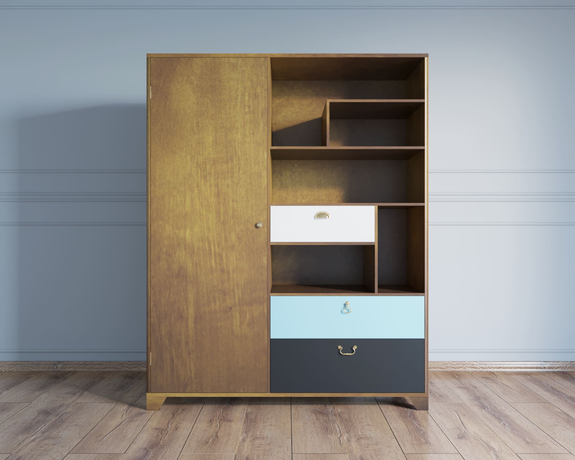 Шкаф-стеллаж с 3 ящиками "Aquarelle"