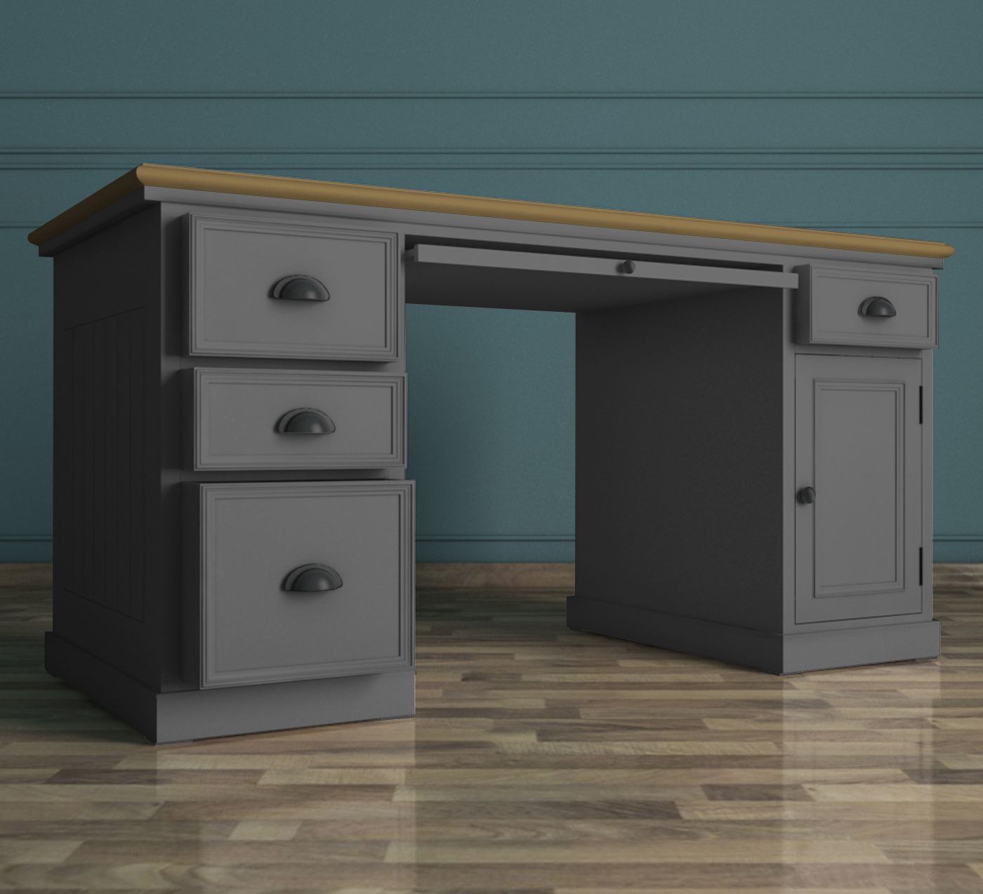 Серый рабочий стол с 4 ящиками "Palermo"