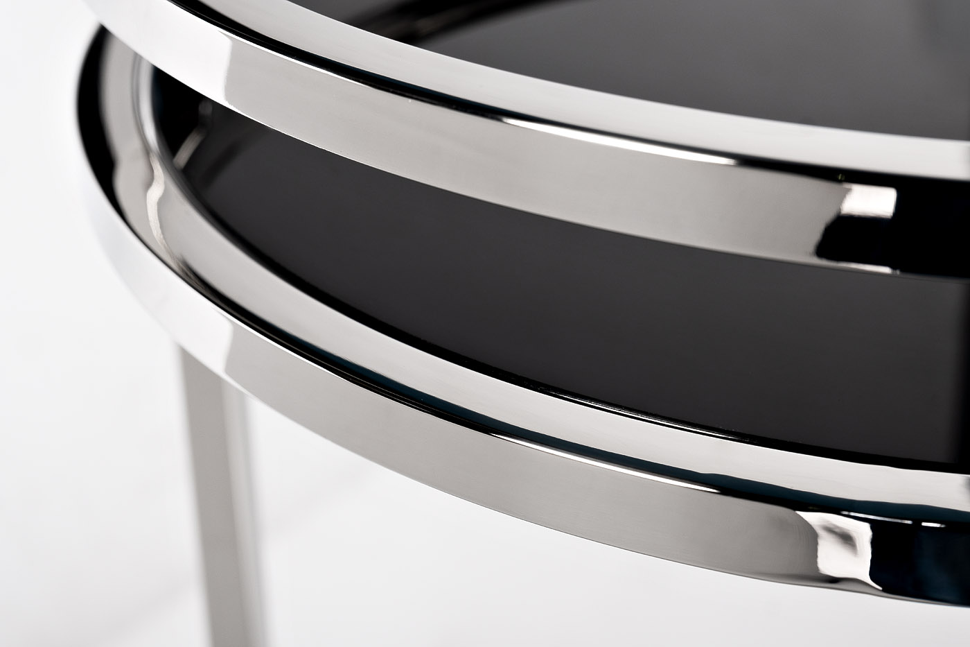 47ED-07900 Стол журнальный черное стекло/хром d41*60см