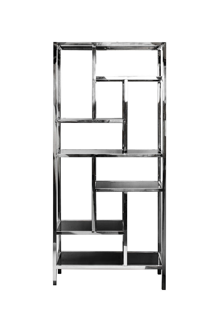 46AS-SH1076-SILVER Стеллаж серебристый/темн.ст.