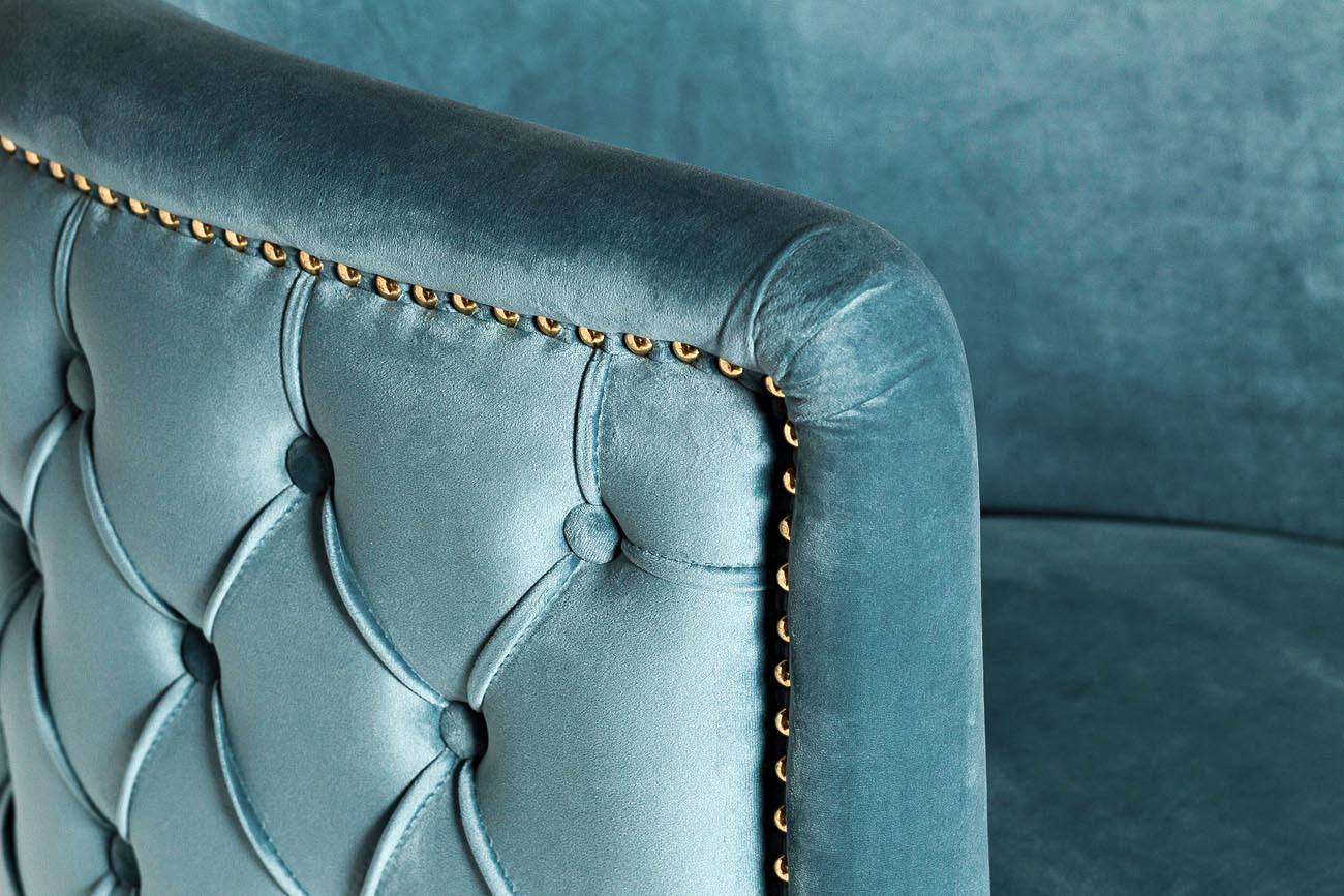 48MY-2533 TUR GLD Кресло, велюр бирюзовый, металлические ножки