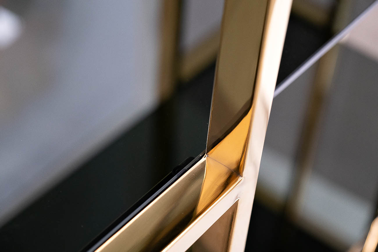 46AS-SH1537-GOLD Стеллаж золотистый/темн.ст.