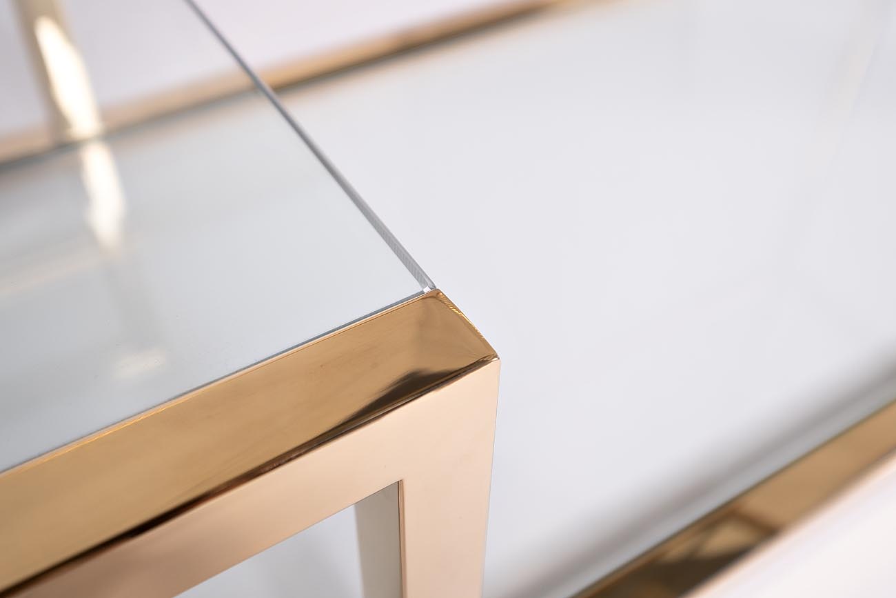 GY-SH8005GOLD Стеллаж стекло прозр./золото