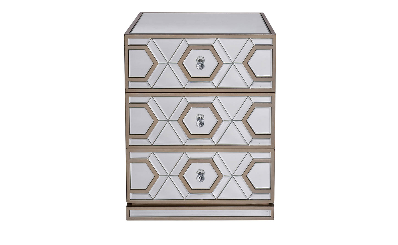 KFG044 Тумба зеркальная 3 ящика