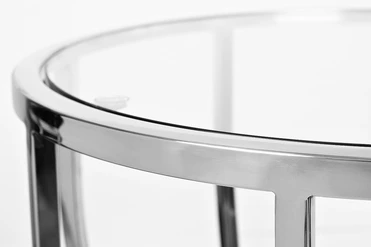 13RXET4037-SILVER Стол журнальный стекло прозр./серебро