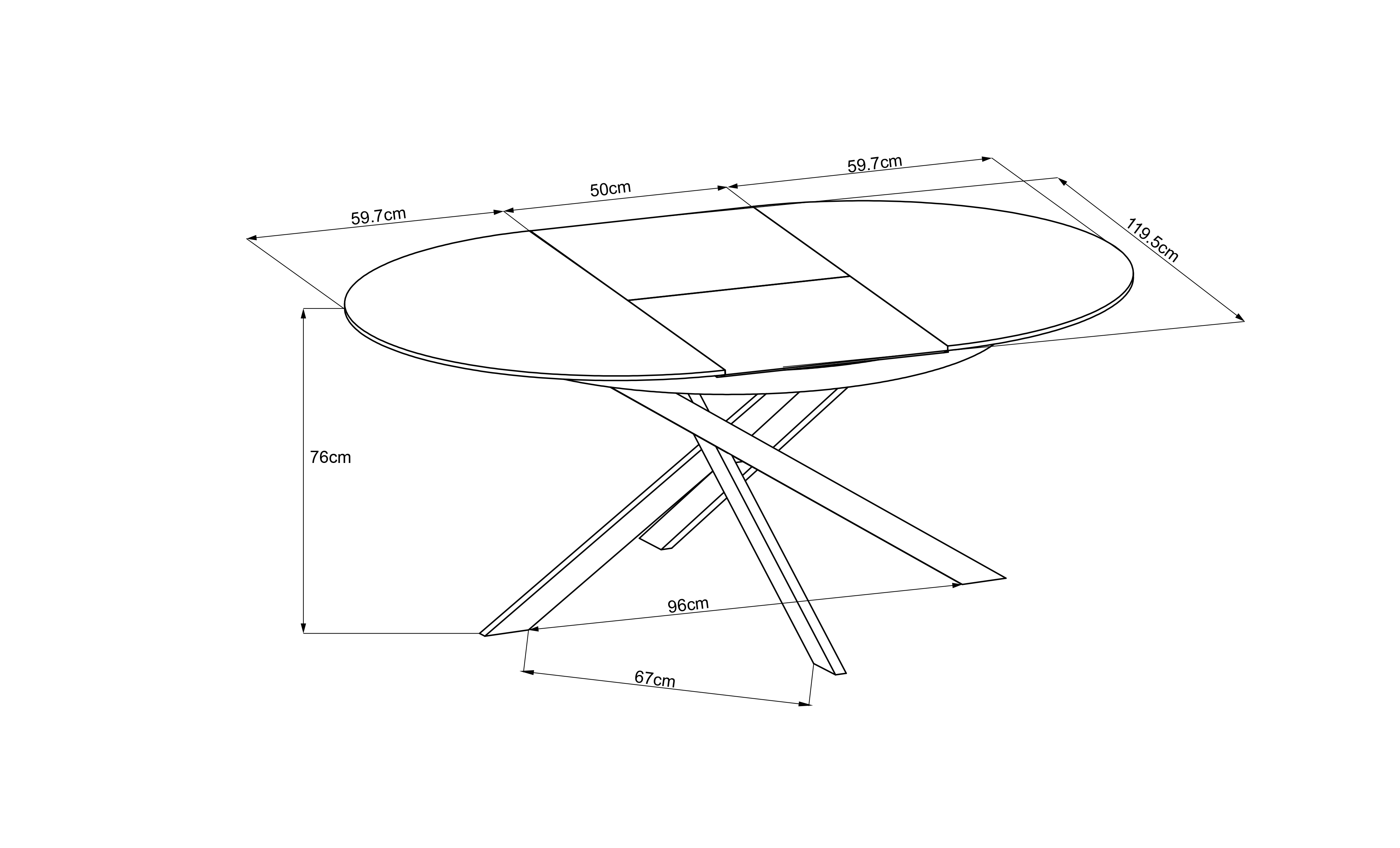 83MC-1907DT WH Стол обед.круг раскл.керам.бел.