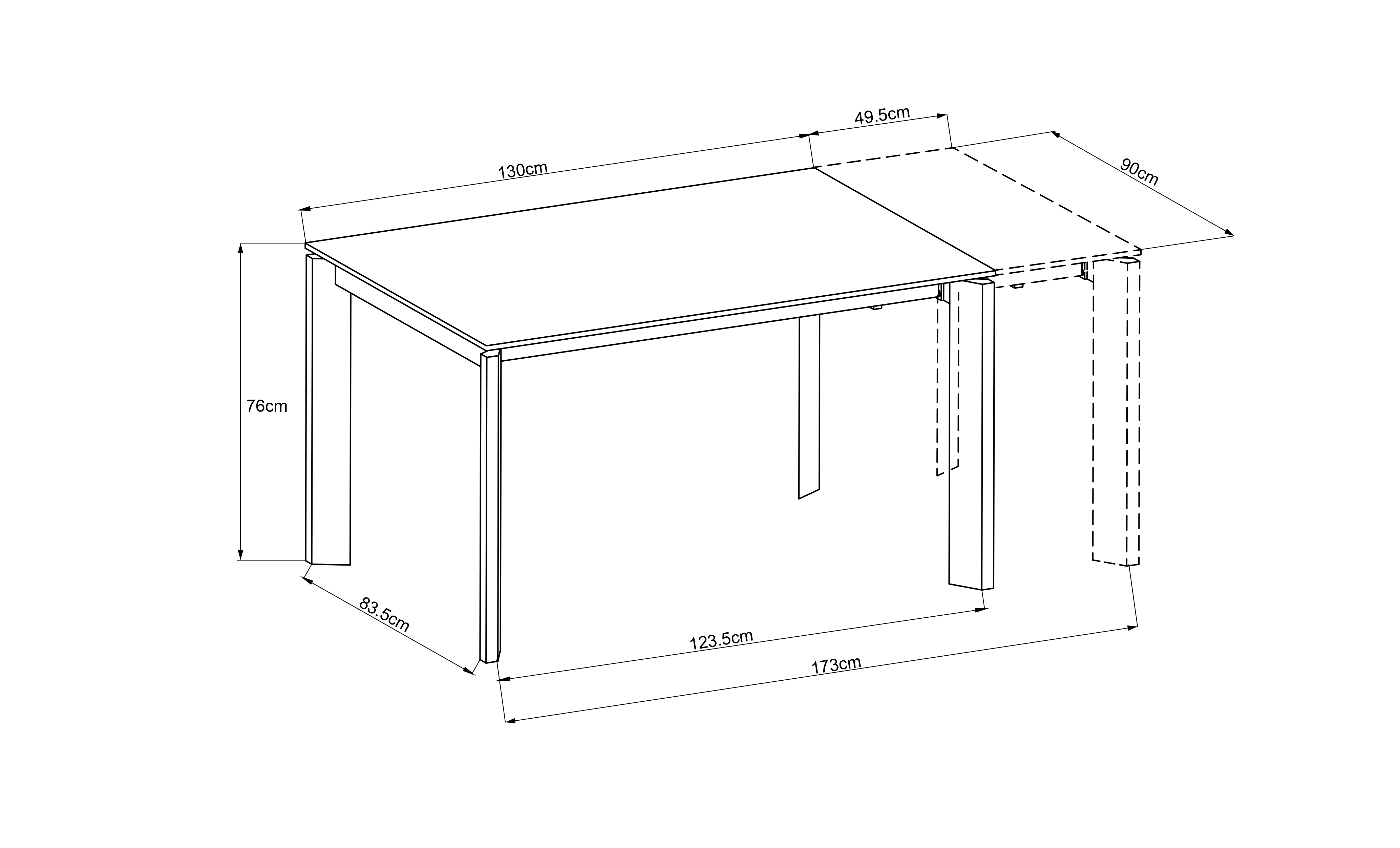 83MC-1948DT WH Стол обеденный раскл.керам.бел.