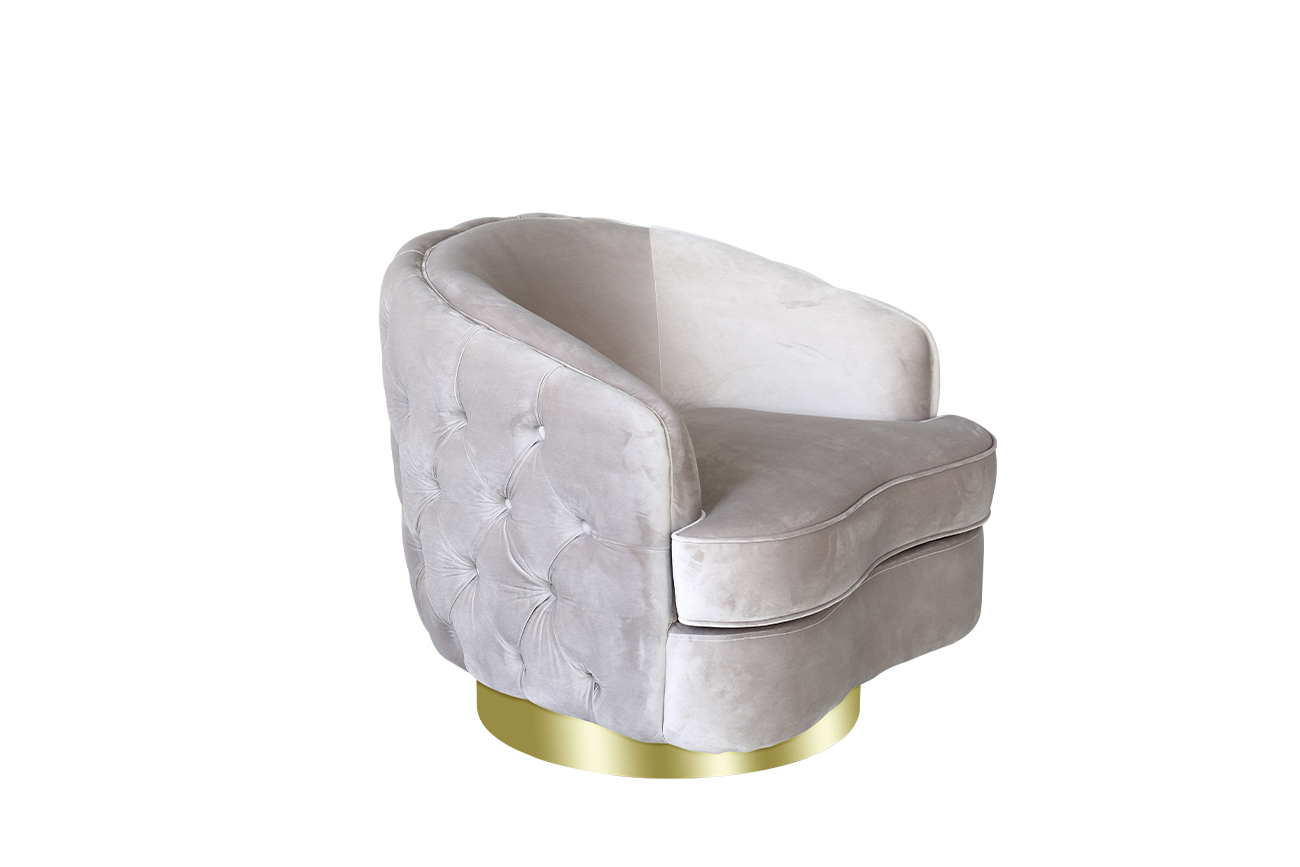 87YY-1827 BG Кресло вращающееся, велюр светло-серый