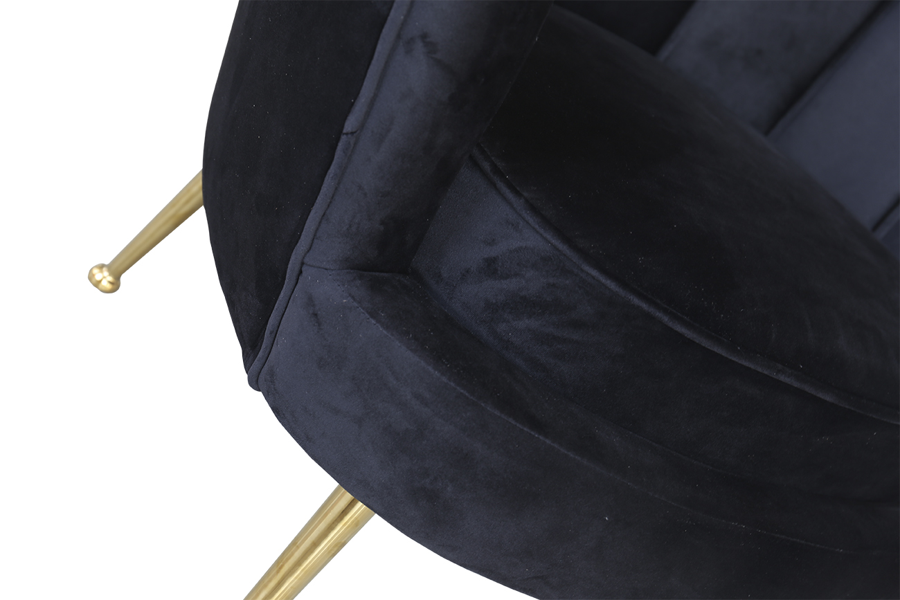 87YY-1907 BLK Кресло, велюр черный