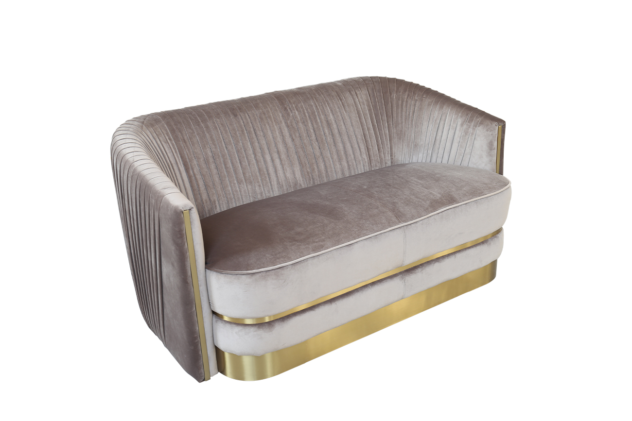 87YY-1890-2 BRN Диван двухместный, велюр серо-коричневый