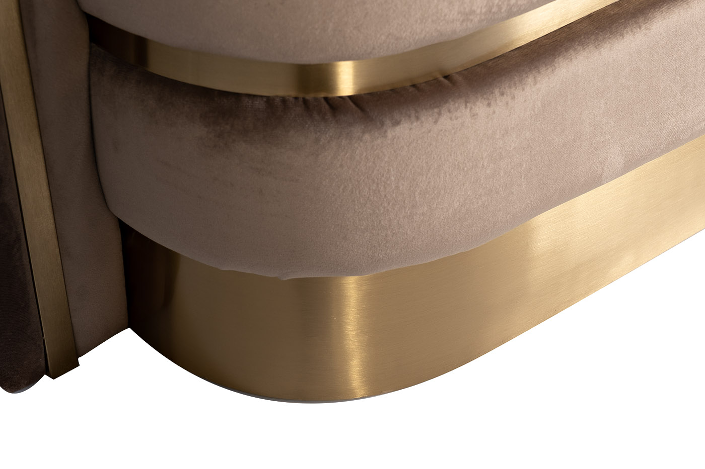 87YY-1890-3 BRN Диван трехместный, велюр серо-коричневый