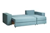 Диван Bergamo трехместный раскладной, угловой правый, велюр бирюзовый Vel43