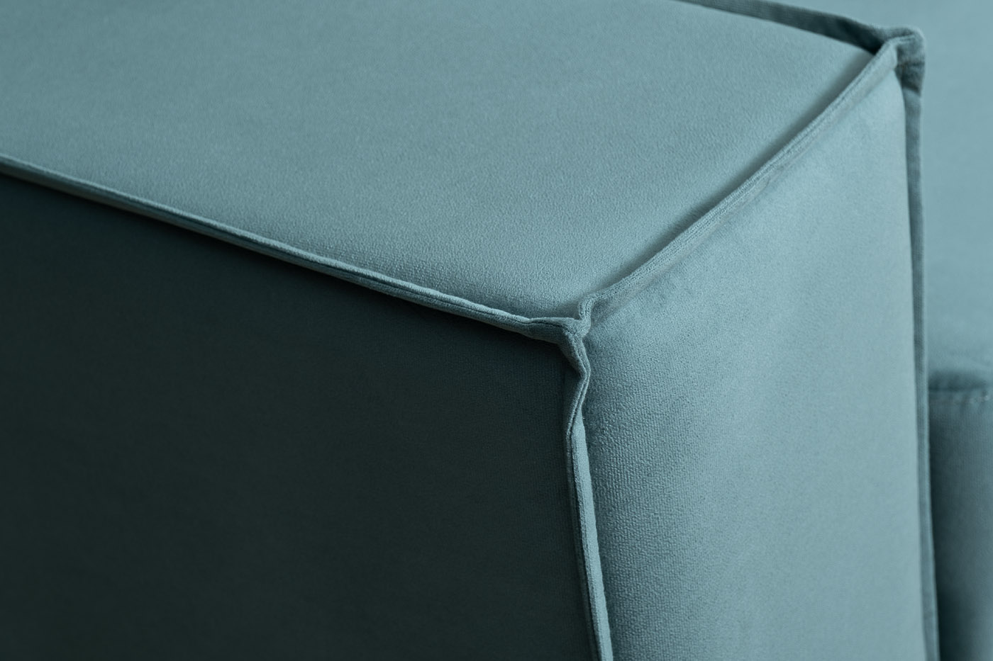 Диван Bergamo трехместный раскладной, угловой правый, велюр бирюзовый Vel43
