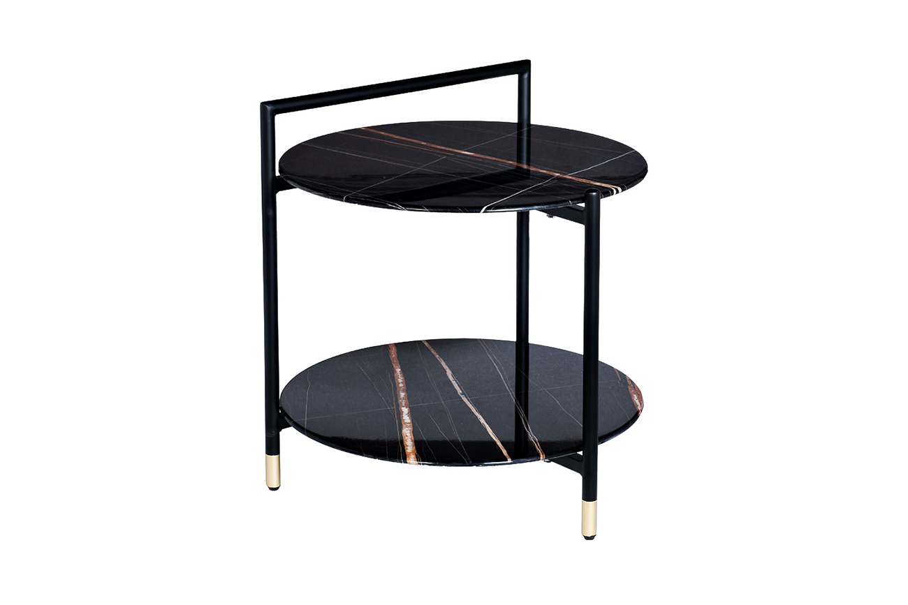 30B-871 BL Стол журнальный с полкой, черный