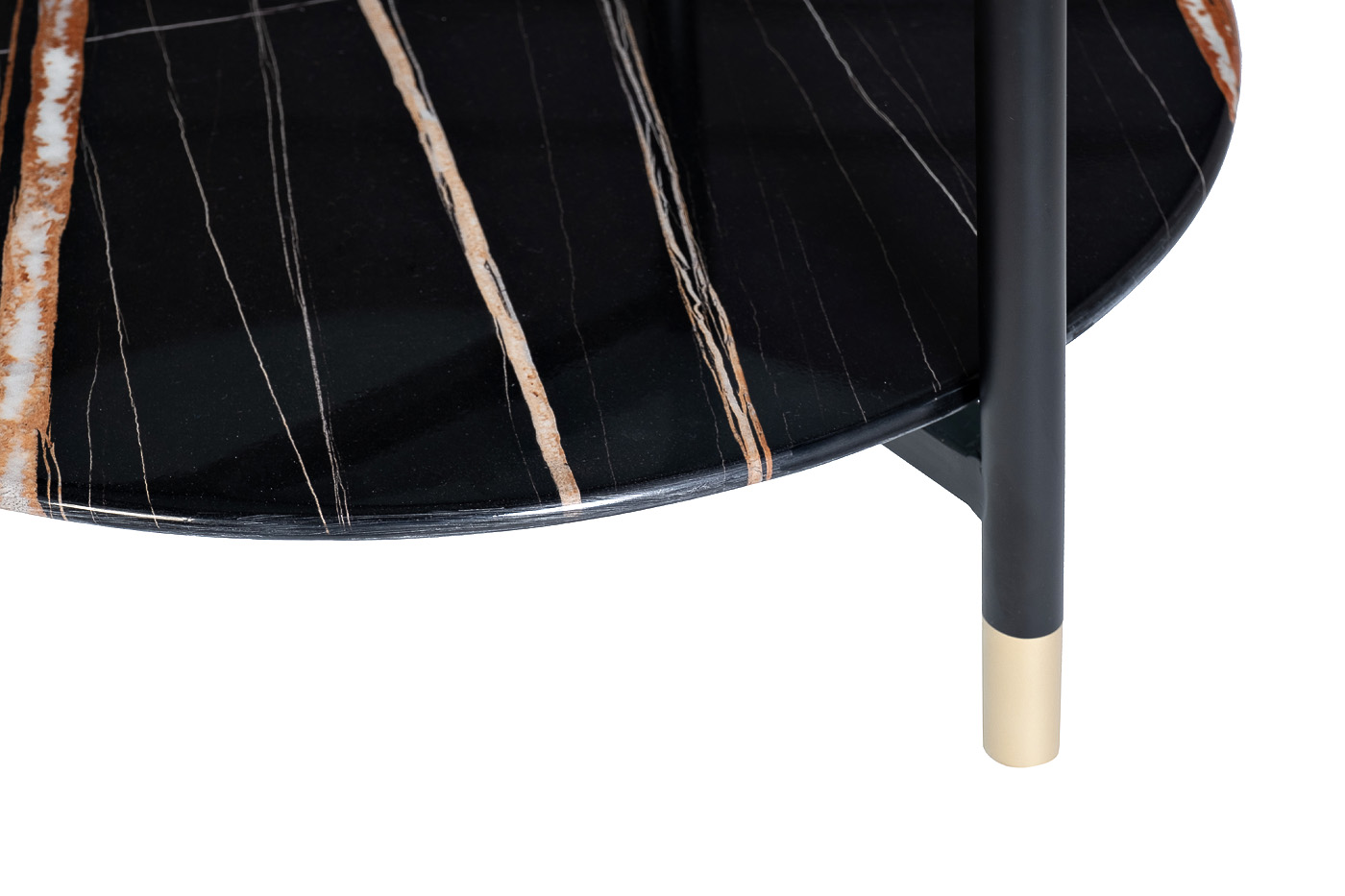 30B-871 BL Стол журнальный с полкой, черный