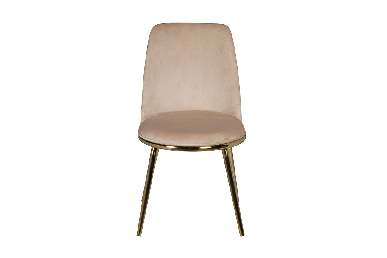 76AR-24GOLD Стул велюр бежевый/золото