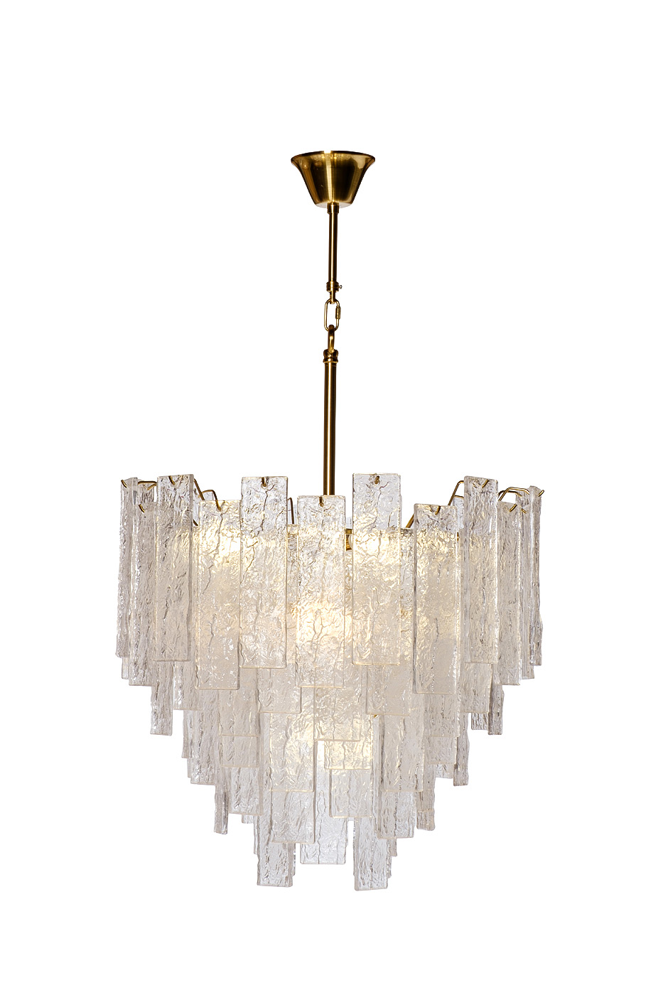 91GH-1014-8 Люстра потолочная "Ice" рифленое стекло/латунь d.53см h.68см