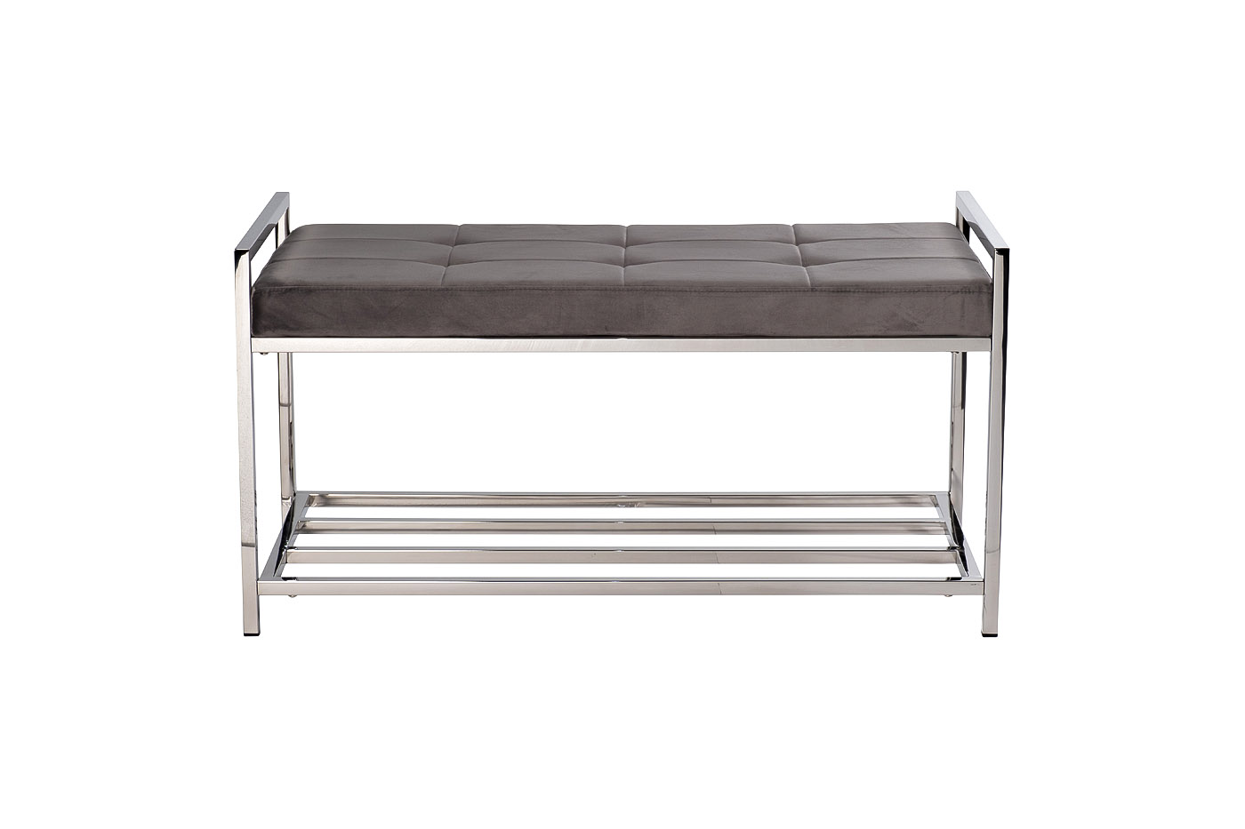 47ED-008BAN-SER Банкетка серый велюр/ хром