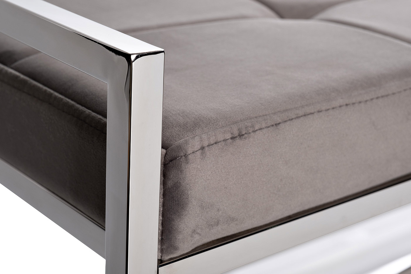 47ED-008BAN-SER Банкетка серый велюр/ хром