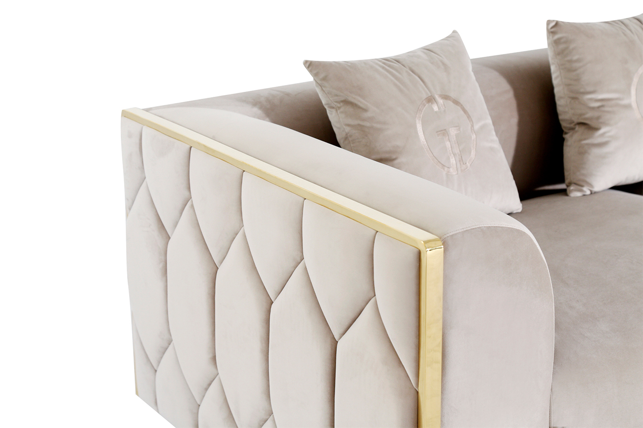 102AN-DIV-9172-BEG Диван Bern двухместный, велюр бежевый