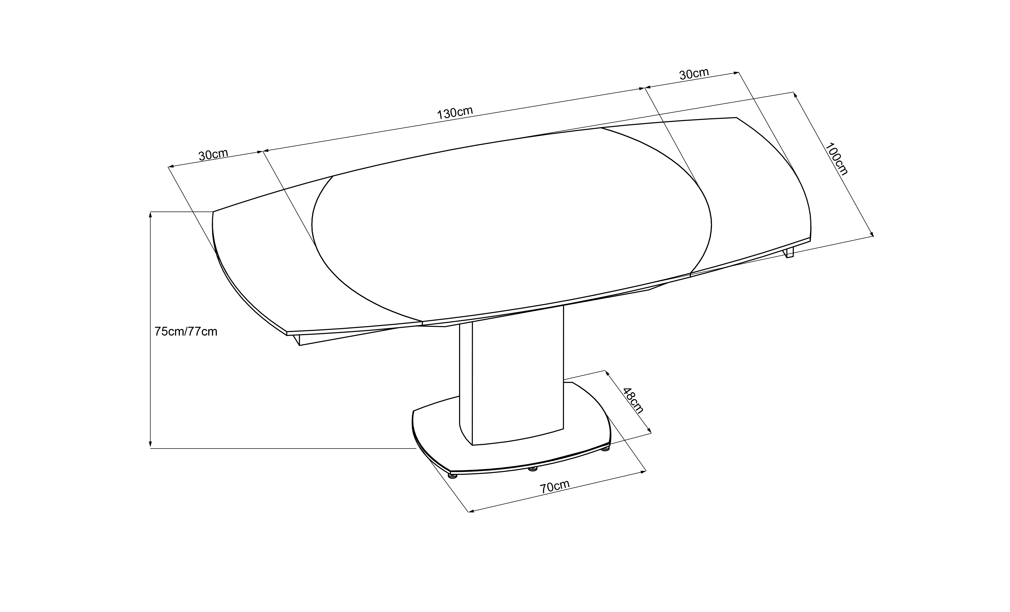83MC-STOL-653 SER Стол обед. расклад. керам. серый