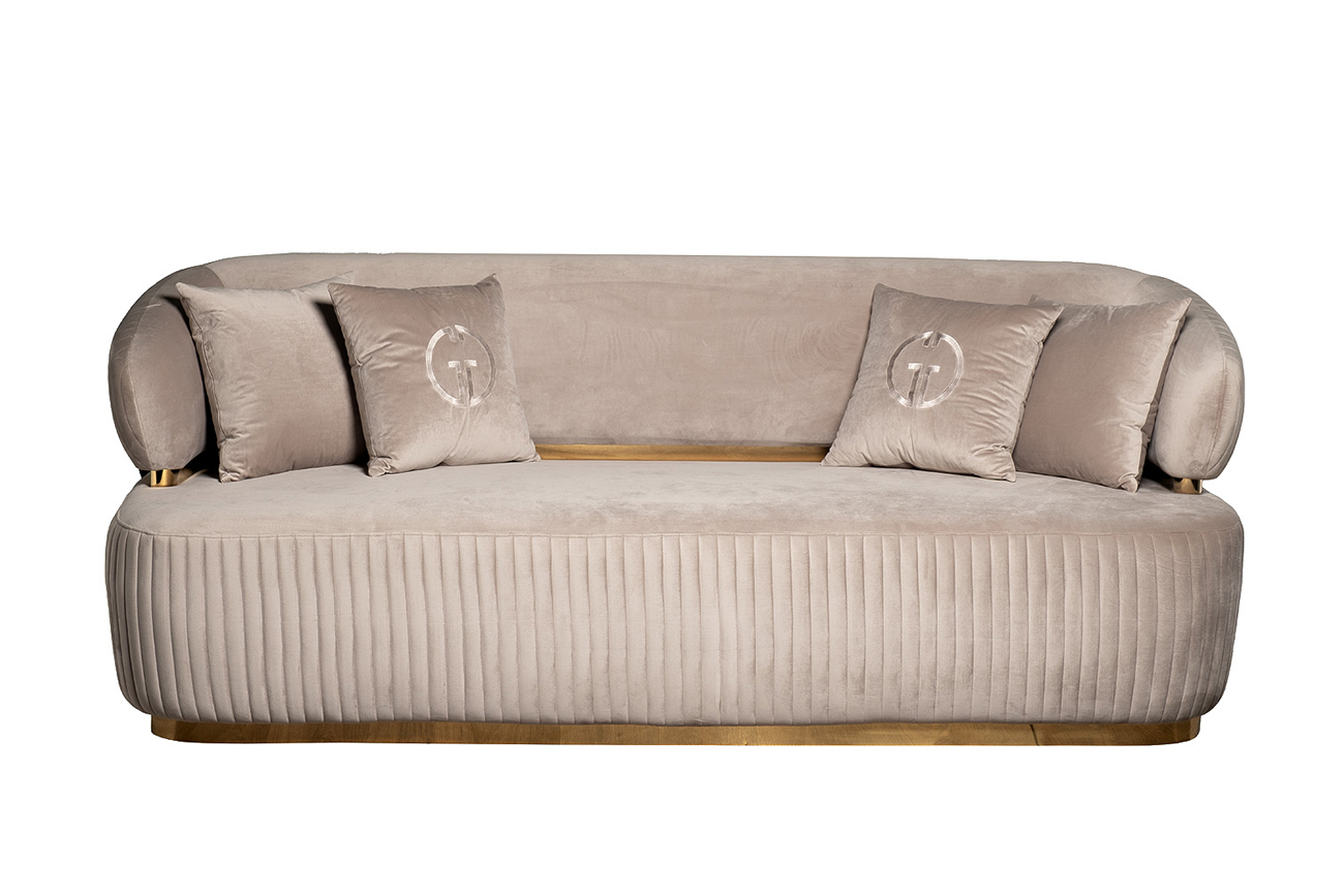 102AN-DIV-1303-SER Диван Glarus трехместный, велюр серый