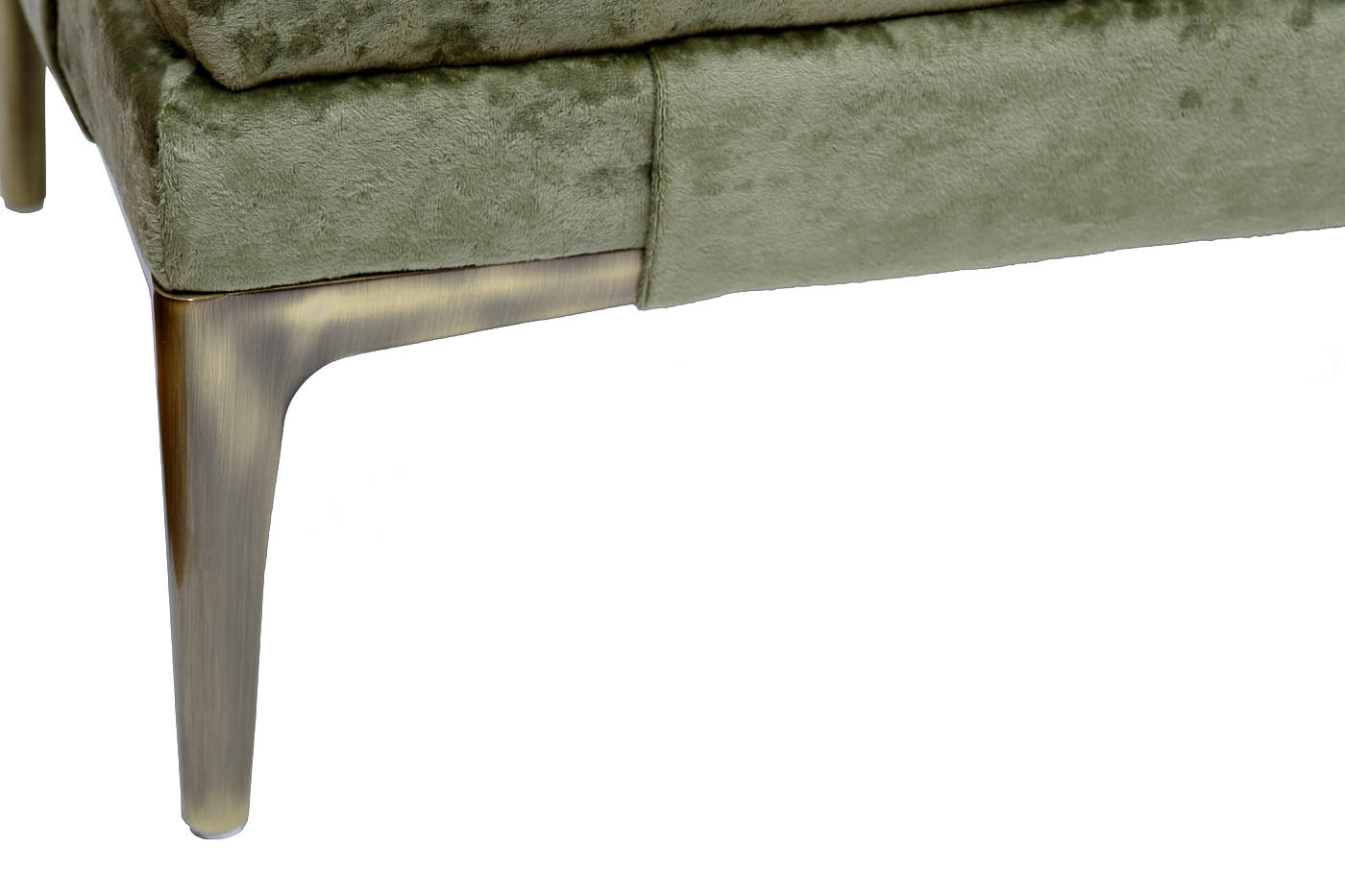 Банкетка Prima на металлических опорах, оливковый Cru35