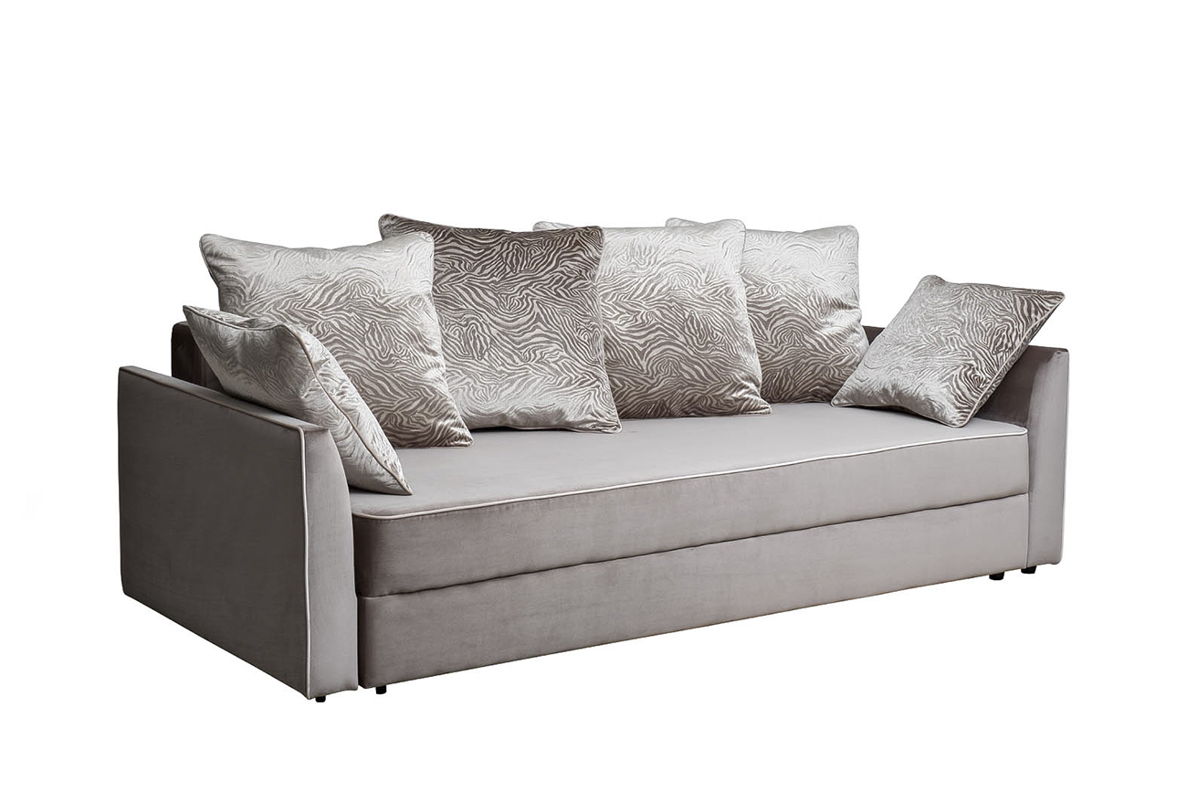 Диван Mores(K)кант трехместный раскладной, вельвет бежевый Velv SBEG+Velv ECRU+Umbr SBEG