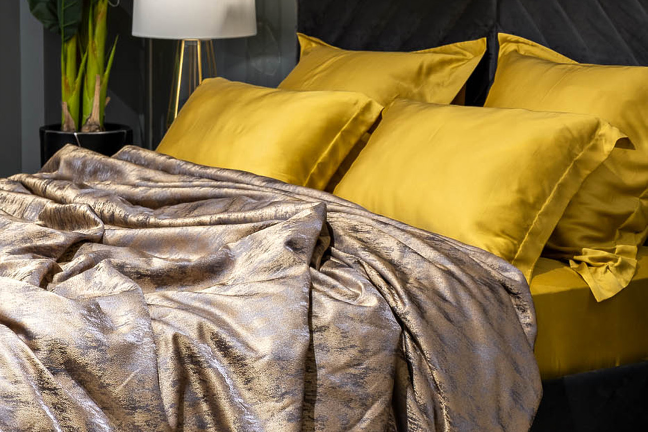 121GD-HOUST100-POKR ZOLSER-Покрывало HOUSTON золотое